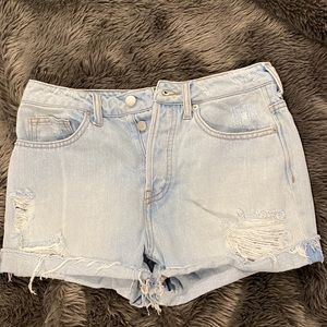 H&M high rise jean shorts